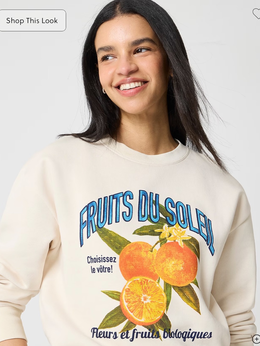 J.Crew "Fruits du Soleil" graphic sweatshirt
